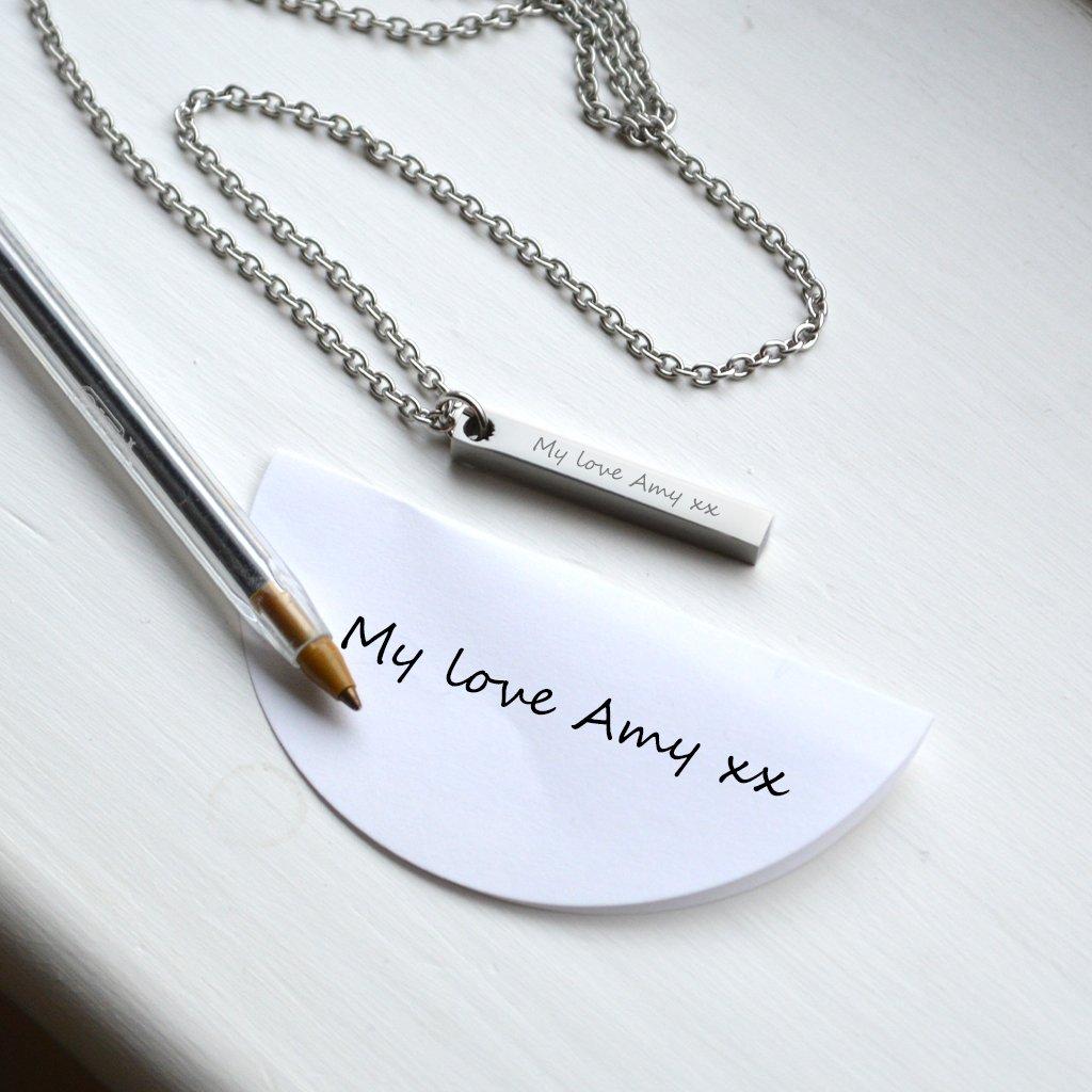 Personalised Silver Handwriting Pendant