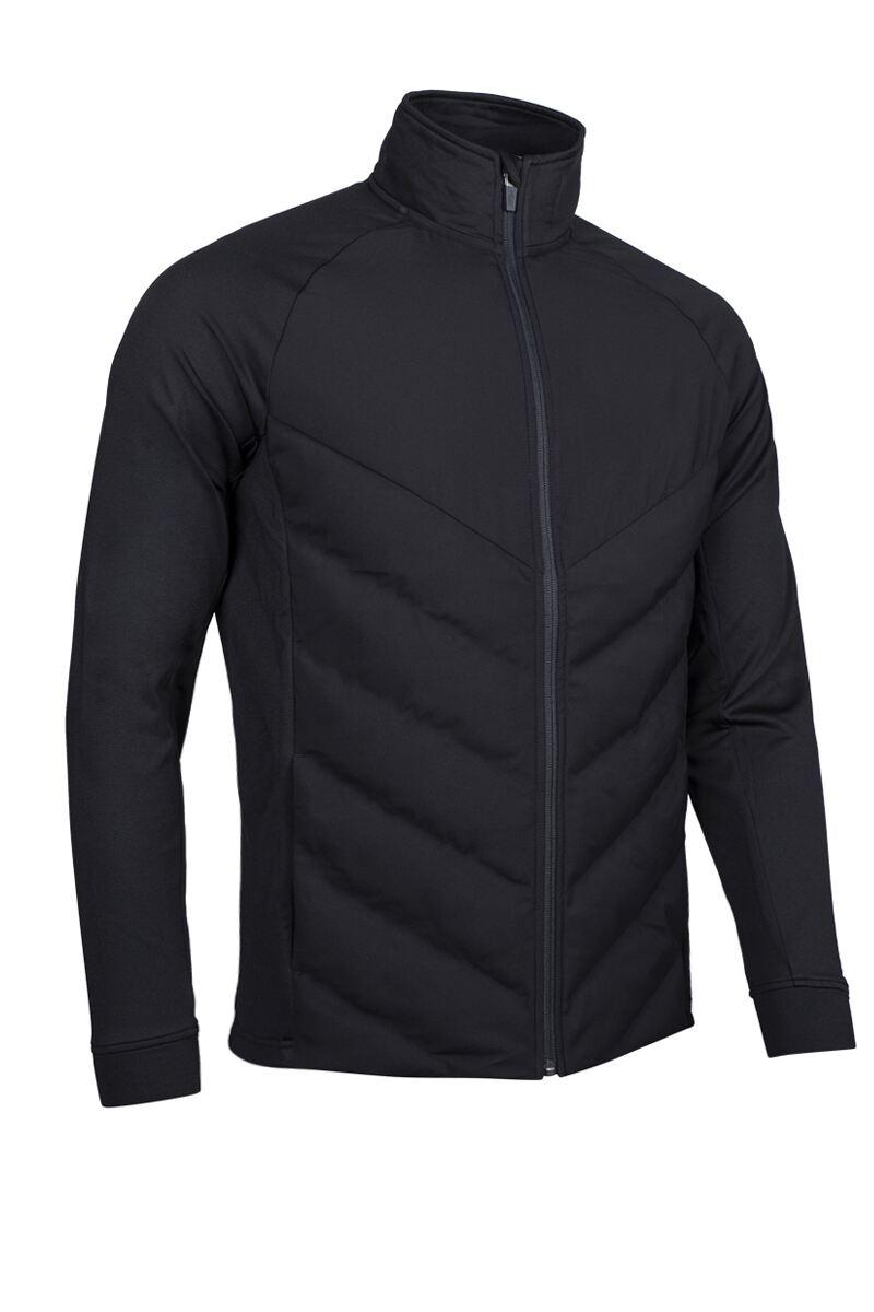 Mens Full Zip Bonded Chevron Padded Performance Golf Jacket Black S