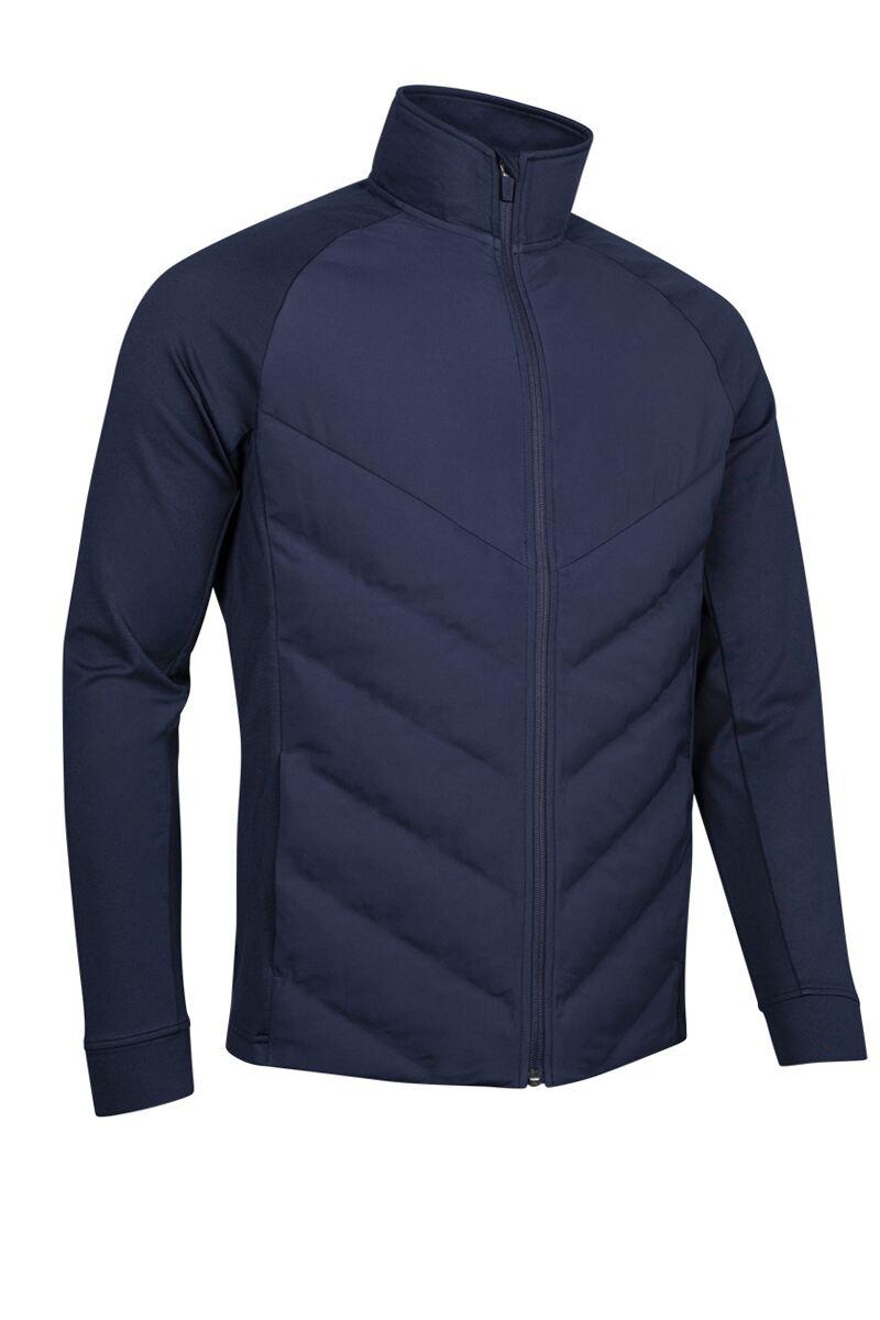 Mens Full Zip Bonded Chevron Padded Performance Golf Jacket Navy S