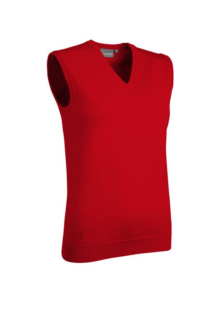 Ladies V Neck Cotton Golf Slipover Garnet S