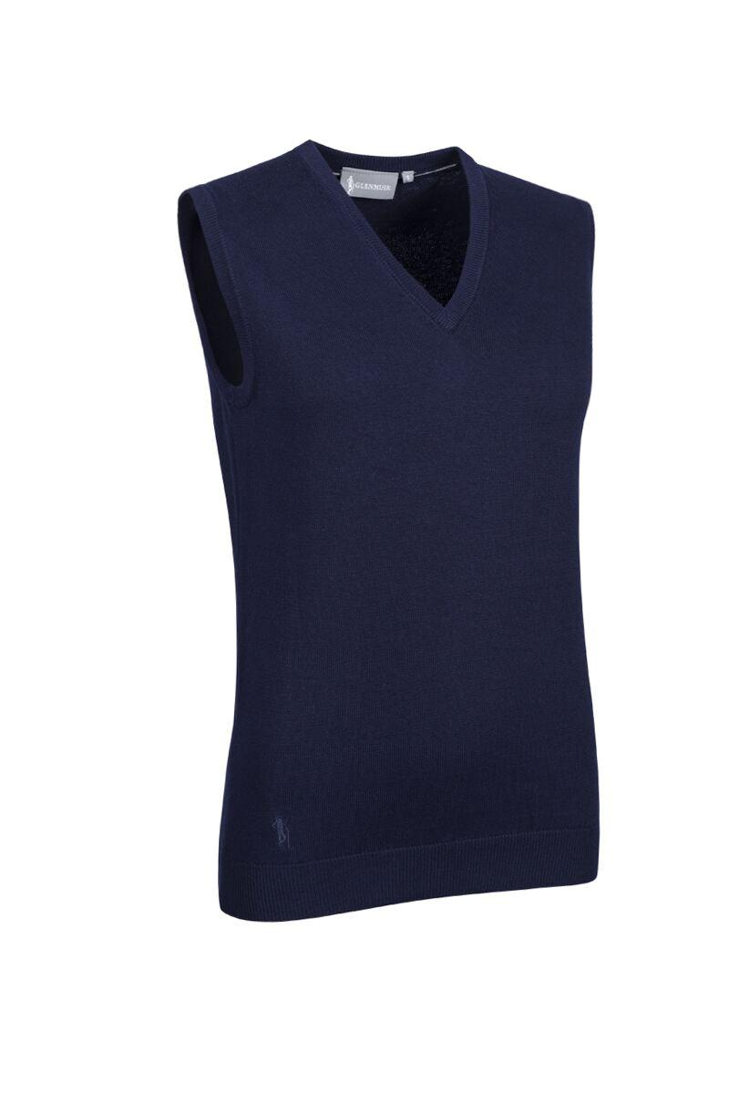 Ladies V Neck Cotton Golf Slipover Navy S