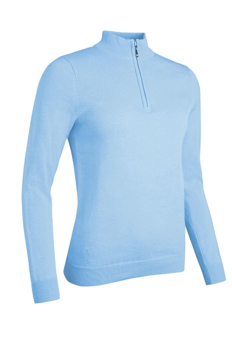 Ladies Quarter Zip Lightweight Cotton Golf Sweater Paradise L