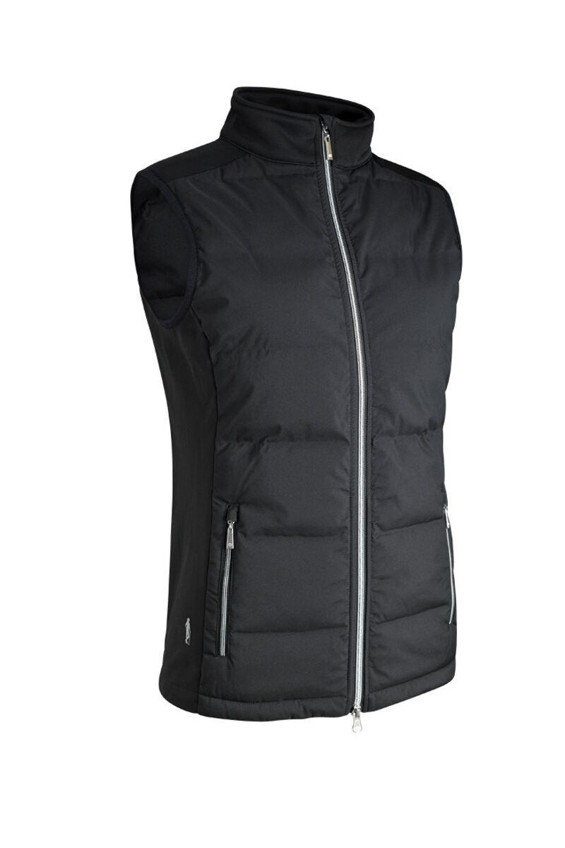 Ladies Zip Front Bonded Padded Down Golf Gilet Black XL