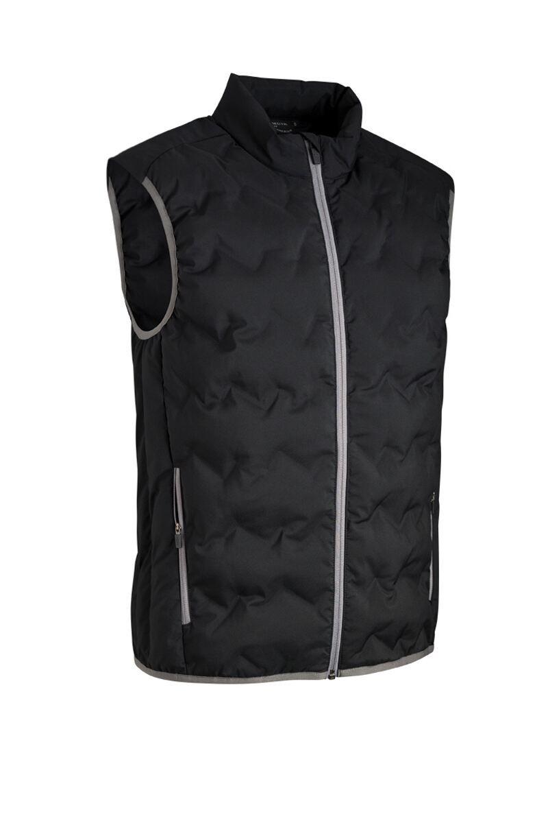 Mens Zip Front Padded Bonded Down Golf Gilet Black/Light Grey S