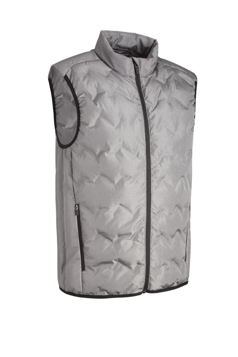 Mens Zip Front Padded Bonded Down Golf Gilet Mid Grey Marl/Black M