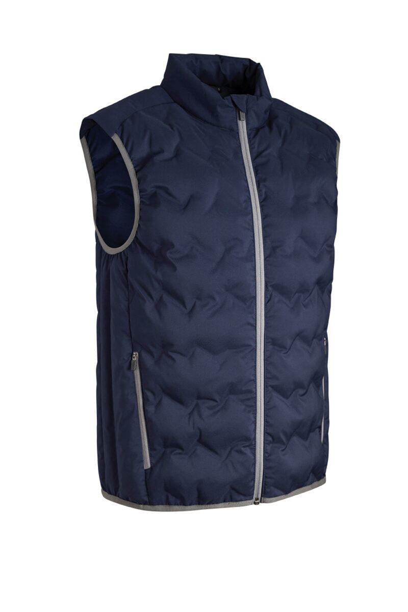 Mens Zip Front Padded Bonded Down Golf Gilet Navy/Light Grey S