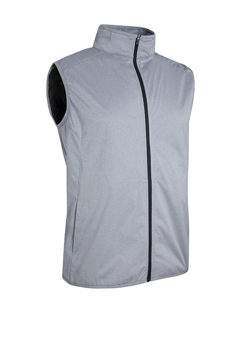 Mens Zip Front Lightweight Water Repellent Golf Gilet Light Grey Marl/Black M