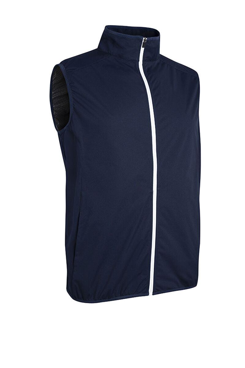 Mens Zip Front Lightweight Water Repellent Golf Gilet Navy/White XL