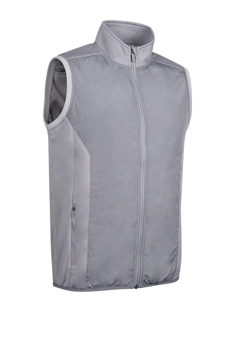 Mens Full Zip Lightweight Quilted Performance Golf Gilet Mid Grey Marl S