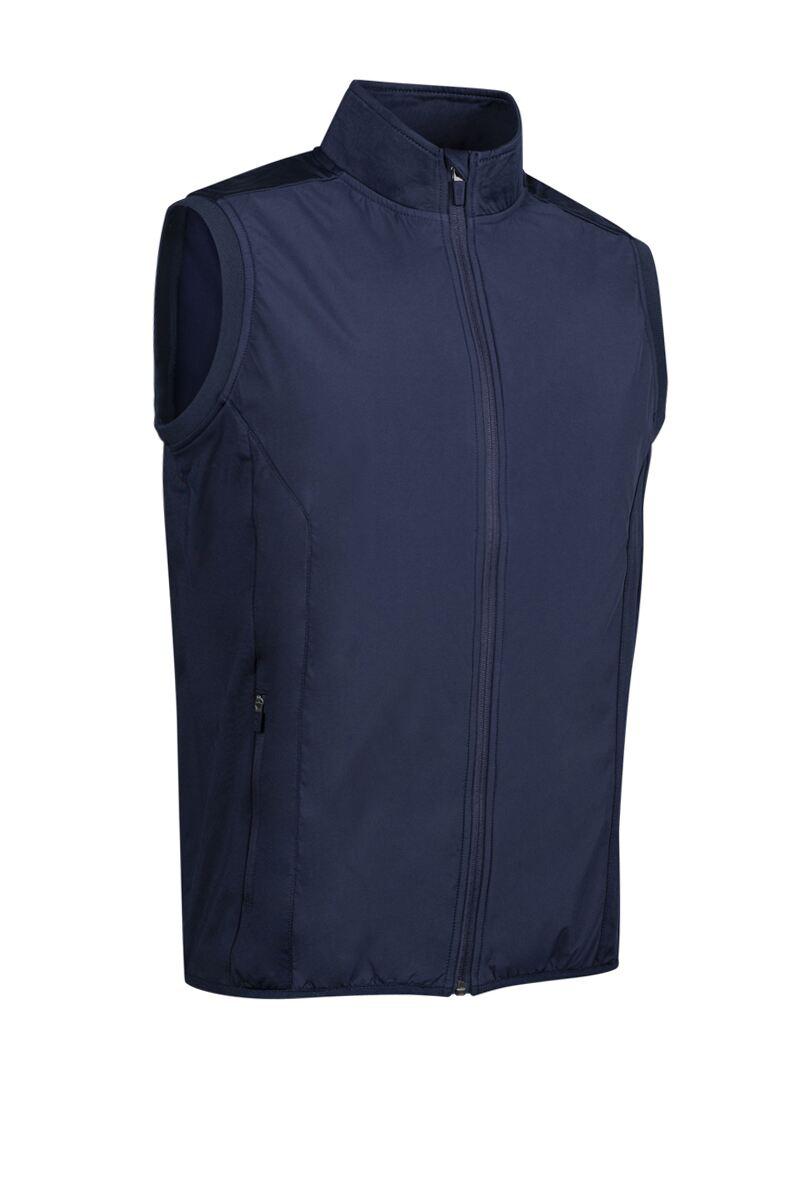 Mens Full Zip Lightweight Quilted Performance Golf Gilet Navy S