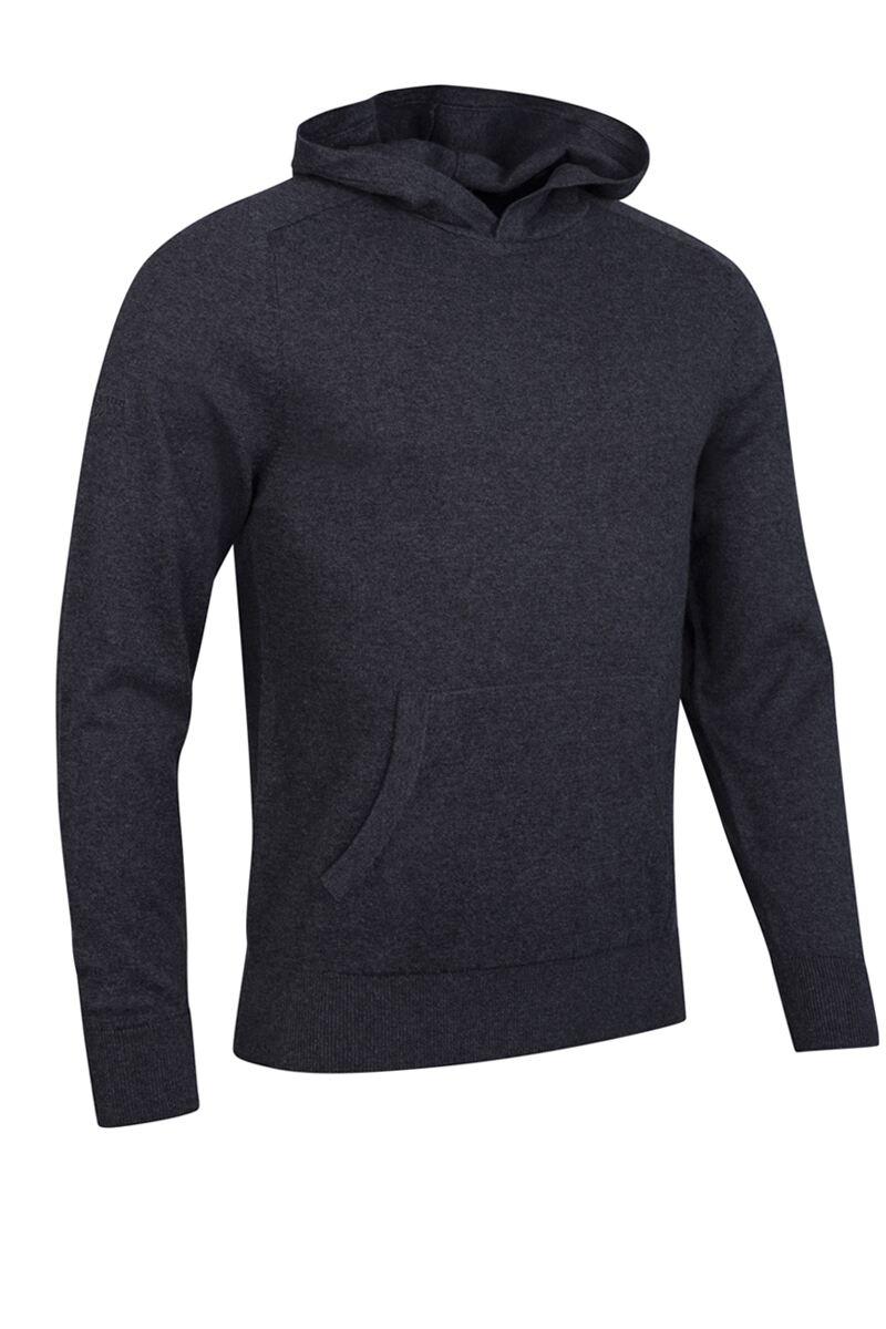 Mens Saddle Sleeve Touch of Cashmere Golf Hoodie Charcoal Marl S