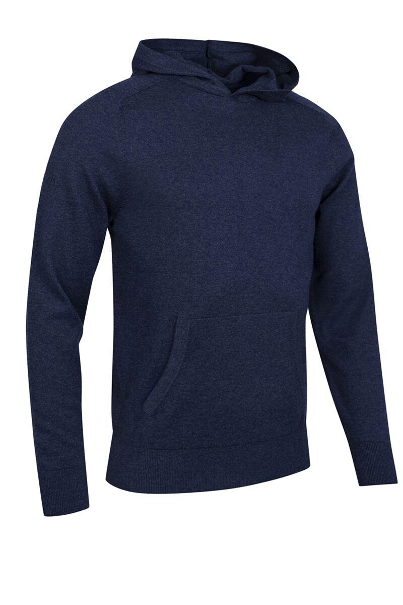 Mens Saddle Sleeve Touch of Cashmere Golf Hoodie Navy Marl XXL