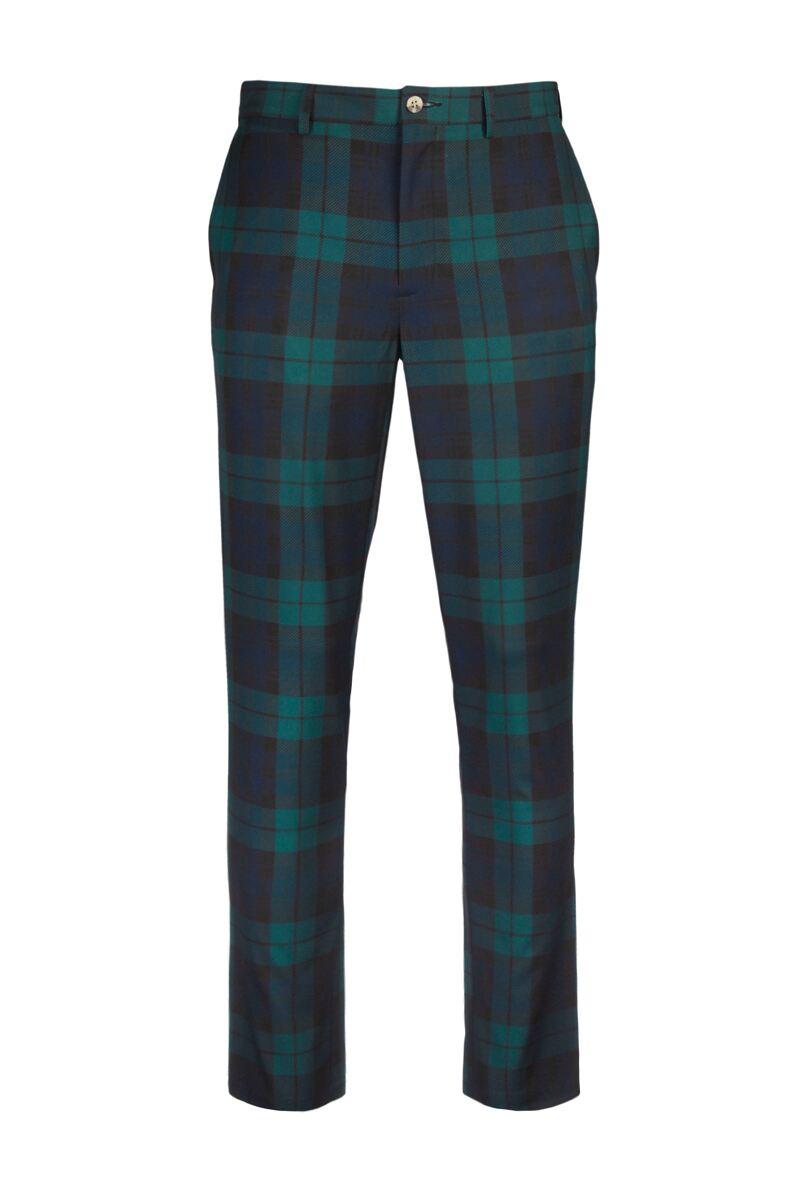 Mens Lightweight Performance Golf Trousers Tartan Regular 40"