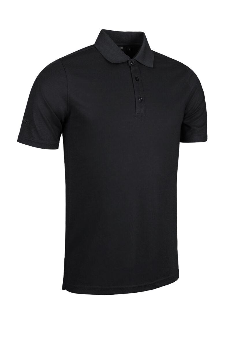 Mens Performance Pique Golf Polo Shirt Black XL