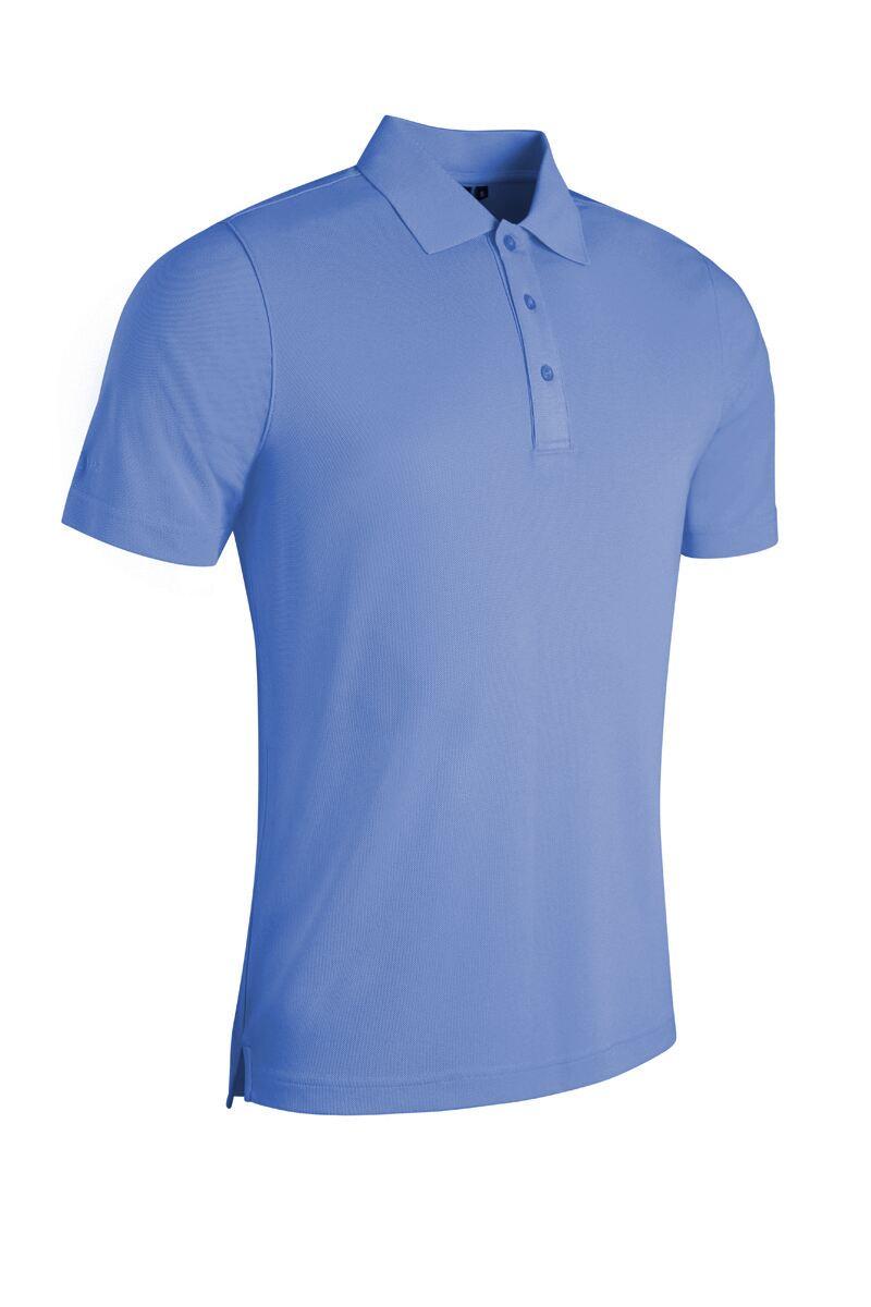 Mens Performance Pique Golf Polo Shirt Light Blue S