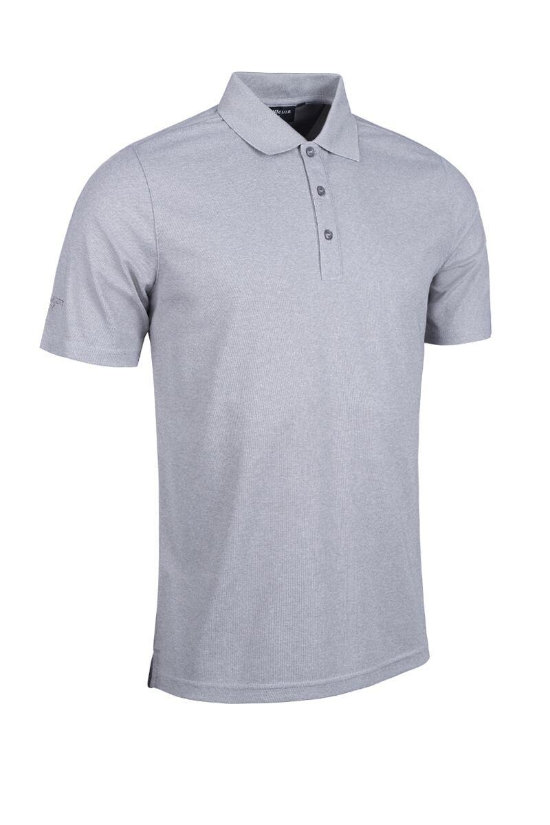 Mens Performance Pique Golf Polo Shirt Light Grey Marl S