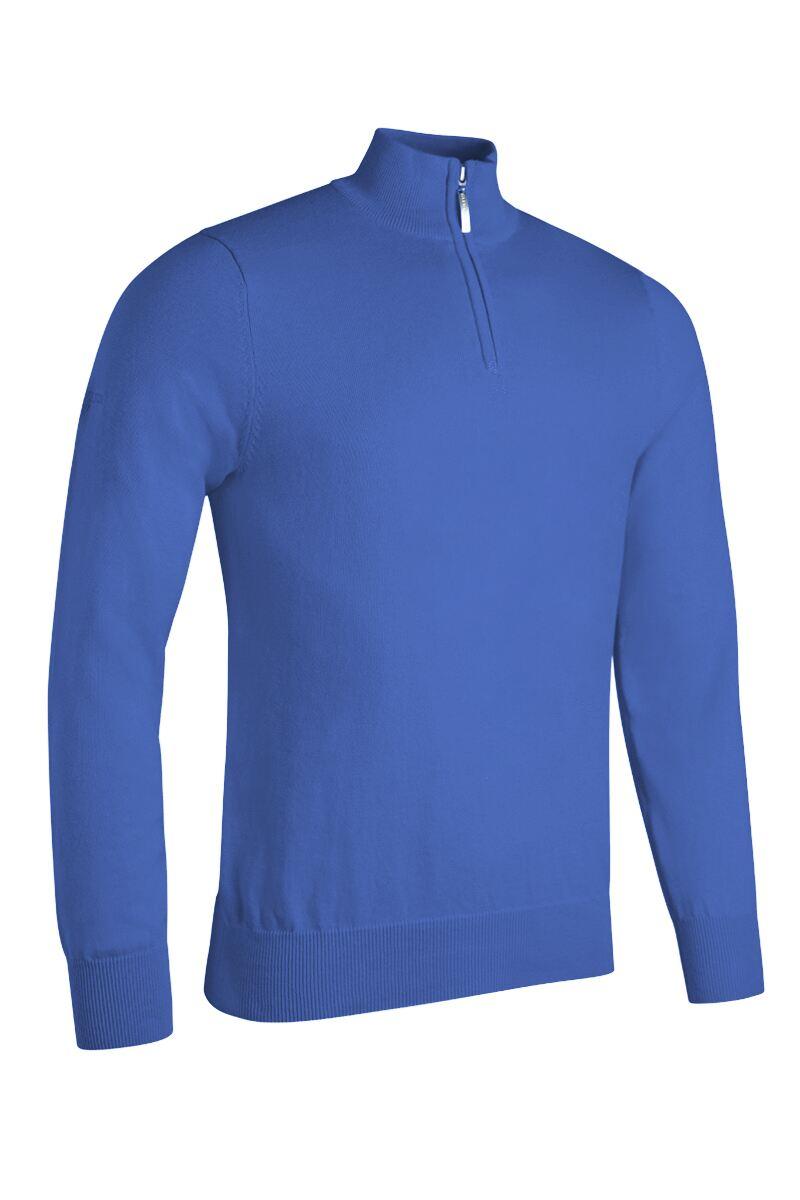 Mens Quarter Zip Lightweight Cotton Golf Sweater Tahiti L