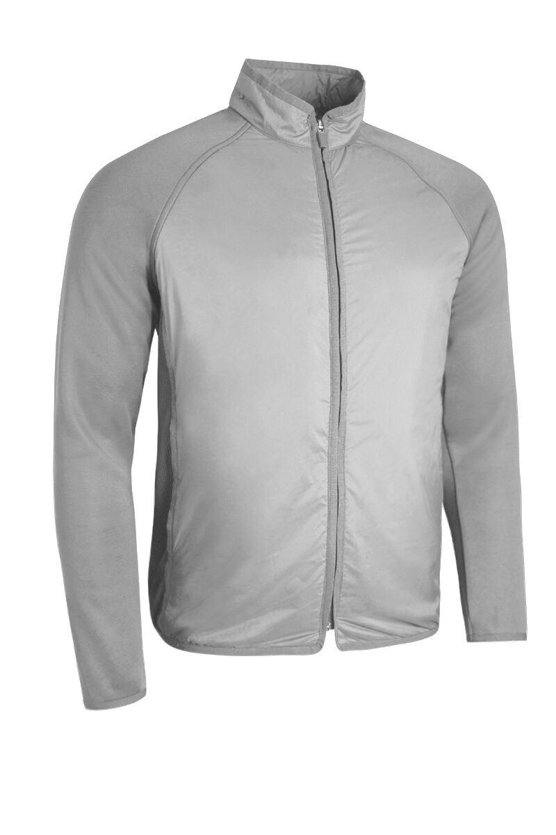 Mens Zip Front Rib Padded Hybrid Golf Jacket Light Grey S