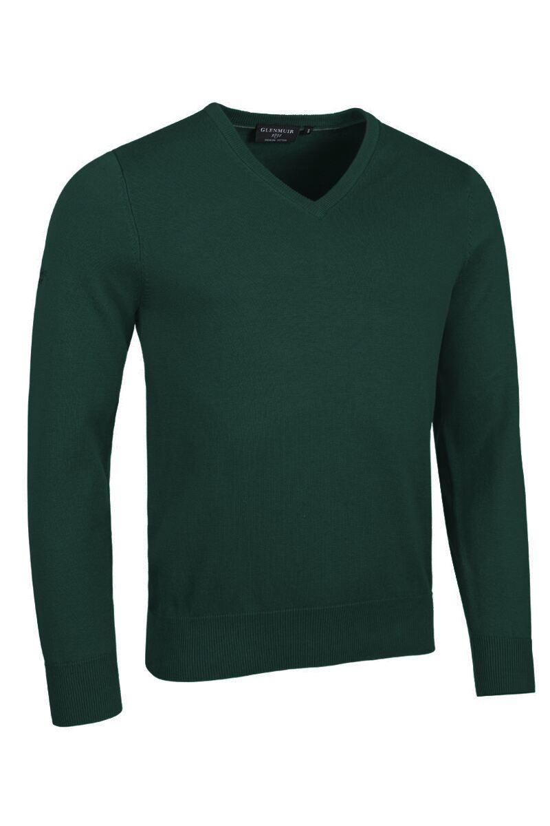 Mens V Neck Cotton Golf Sweater Bottle L