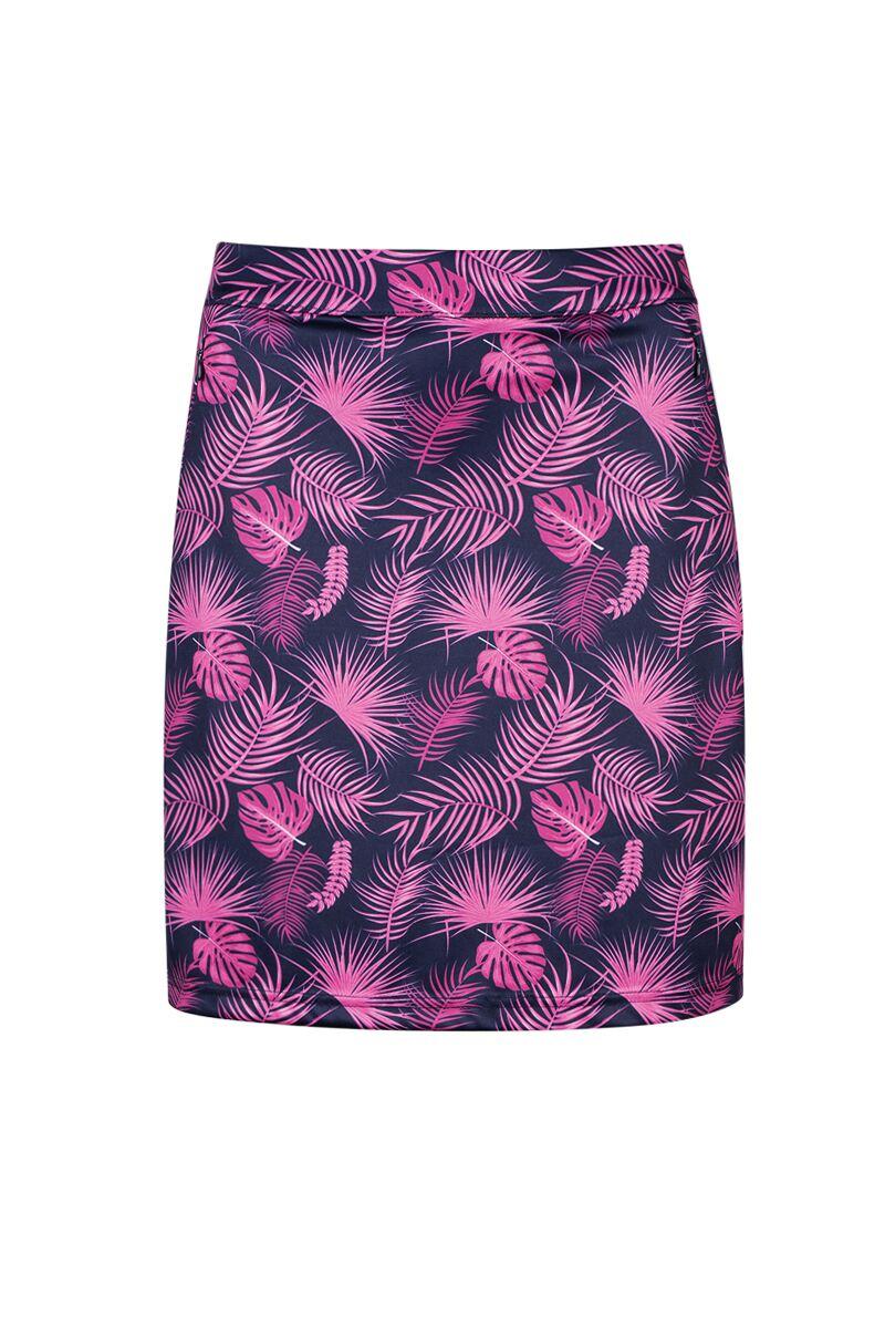 Ladies Lightweight Stretch Performance Golf Skort Navy/Hot Pink Tropical Print 12