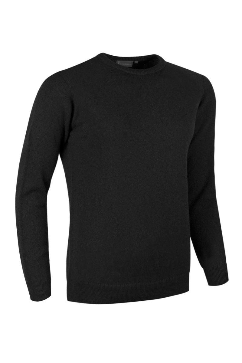 Ladies Crew Neck Lambswool Golf Sweater Black S