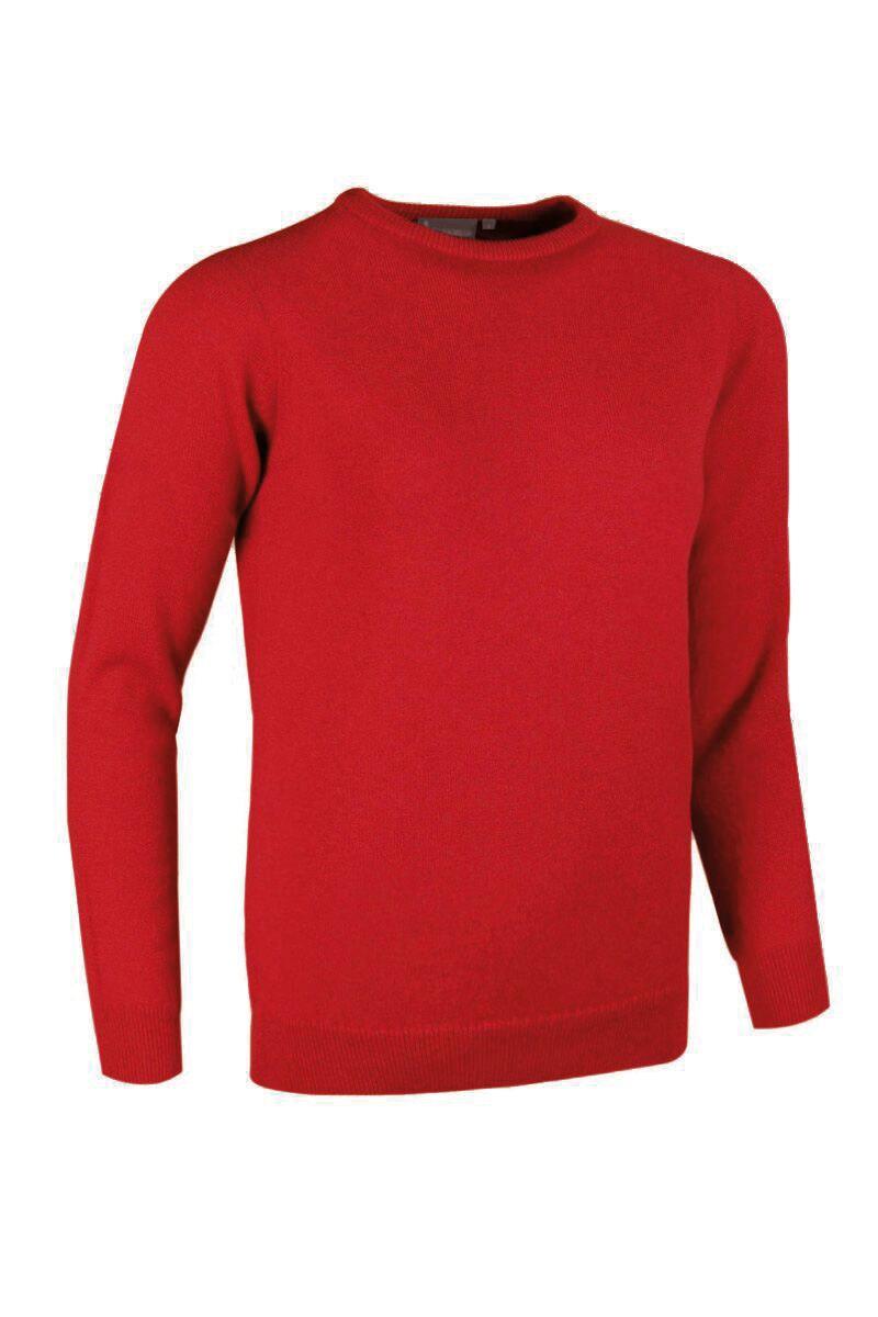 Ladies Crew Neck Lambswool Golf Sweater Garnet S