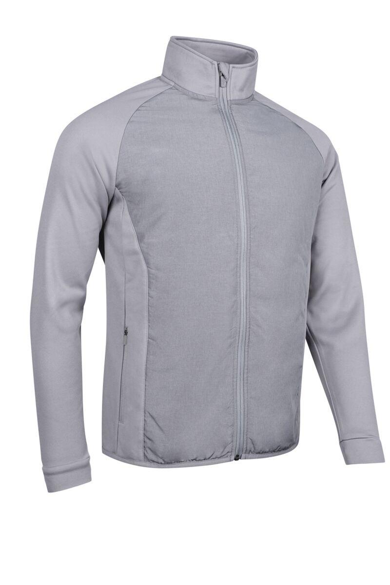 Mens Full Zip Lightweight Quilted Performance Golf Jacket Mid Grey Marl S