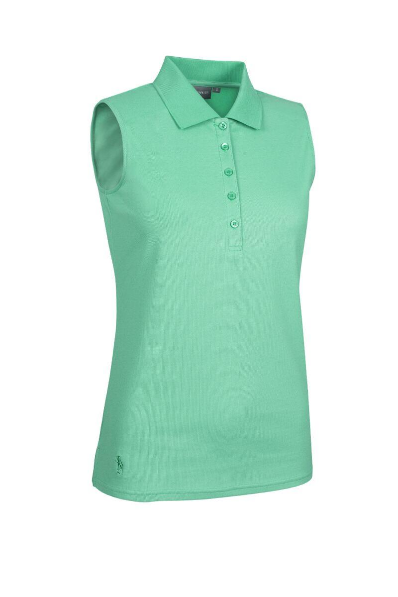 Ladies Sleeveless Performance Pique Golf Polo Shirt Marine Green XXL