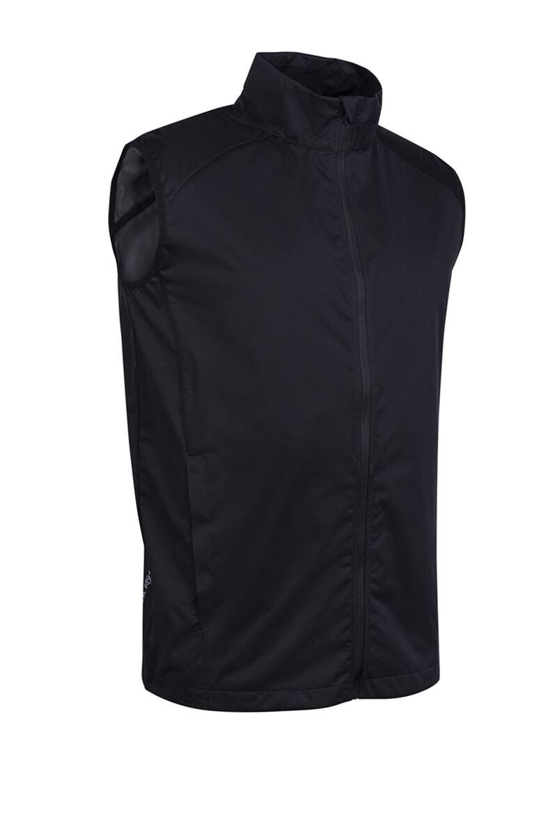 Mens Full Zip Lightweight Stretch Water Repellent Golf Gilet Black S