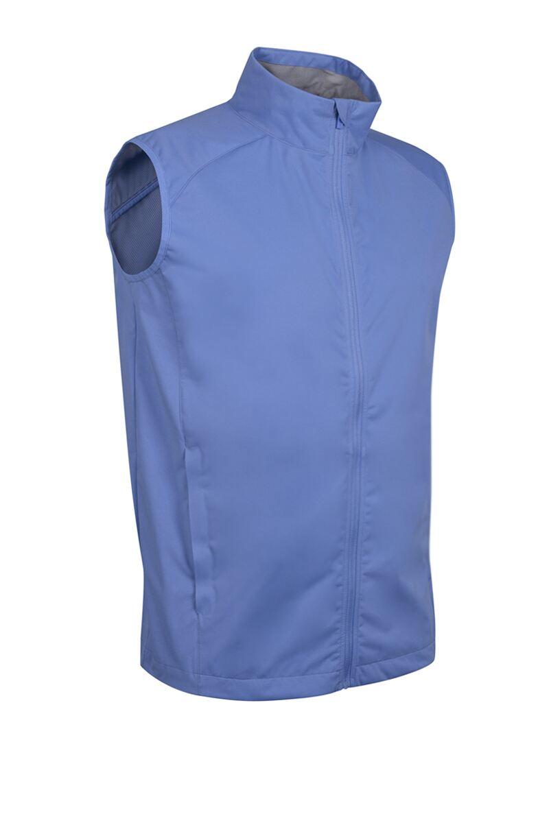 Mens Full Zip Lightweight Stretch Water Repellent Golf Gilet Light Blue S