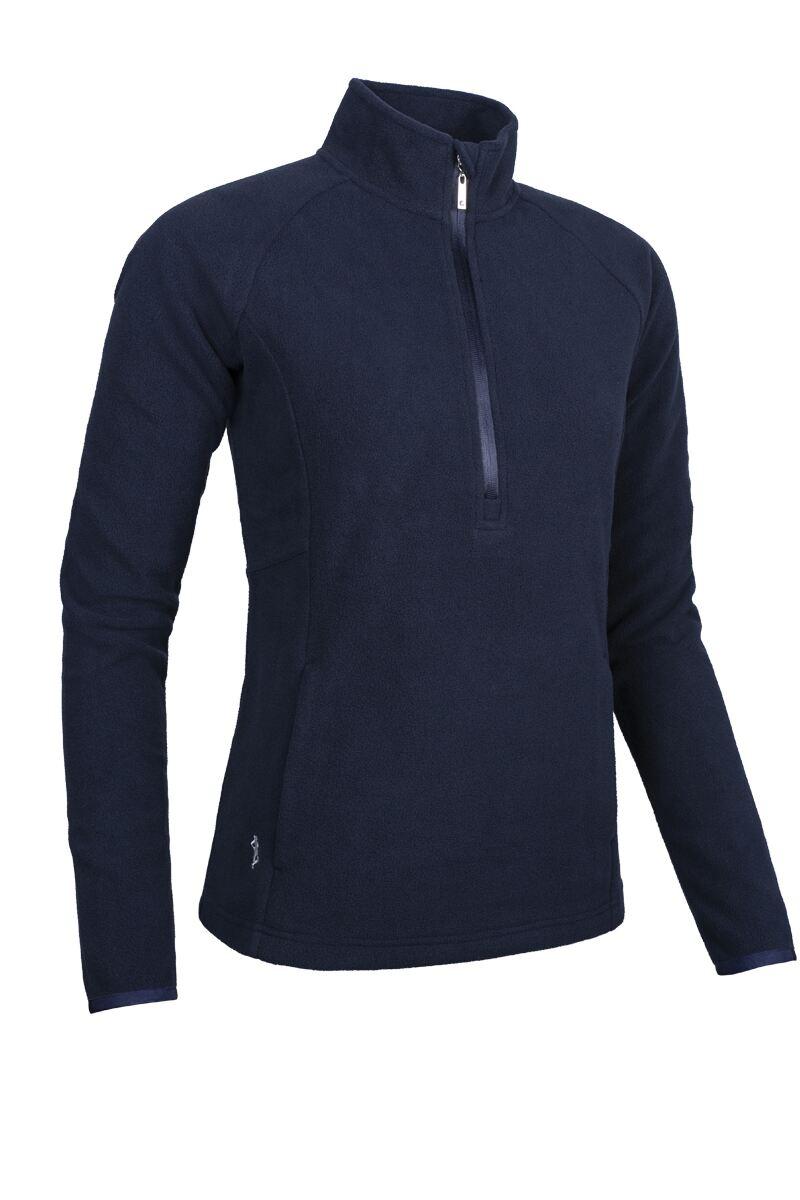 Ladies Quarter Zip Fleece Performance Golf Midlayer Navy S