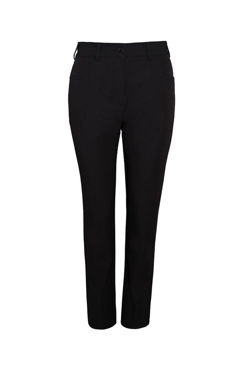 Ladies Lightweight Stretch Performance Golf Trousers Black UK 8 Long [31"]