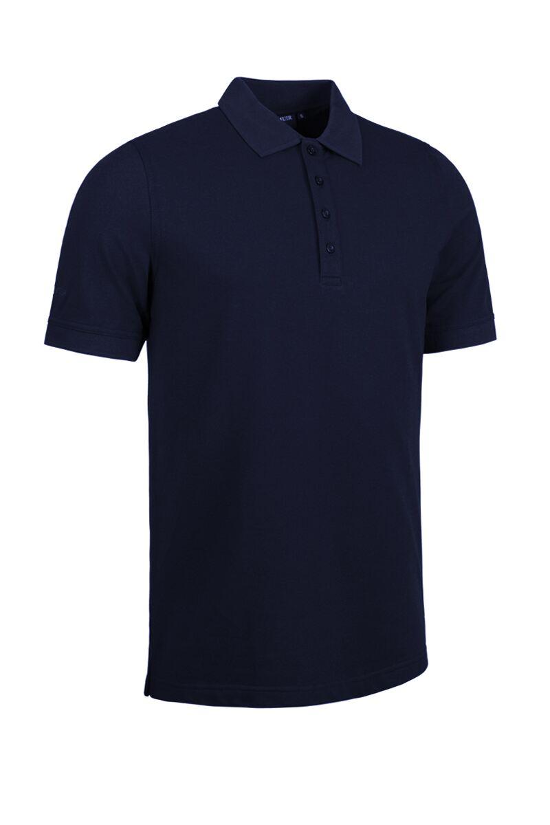 Mens Cotton Pique Golf Polo Shirt Navy L