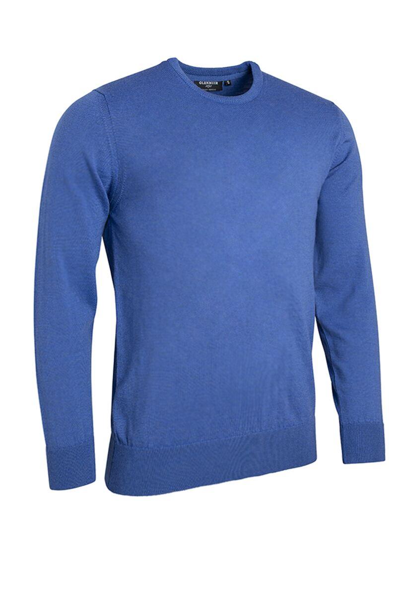 Mens Crew Neck Merino Wool Golf Sweater Tahiti Marl M