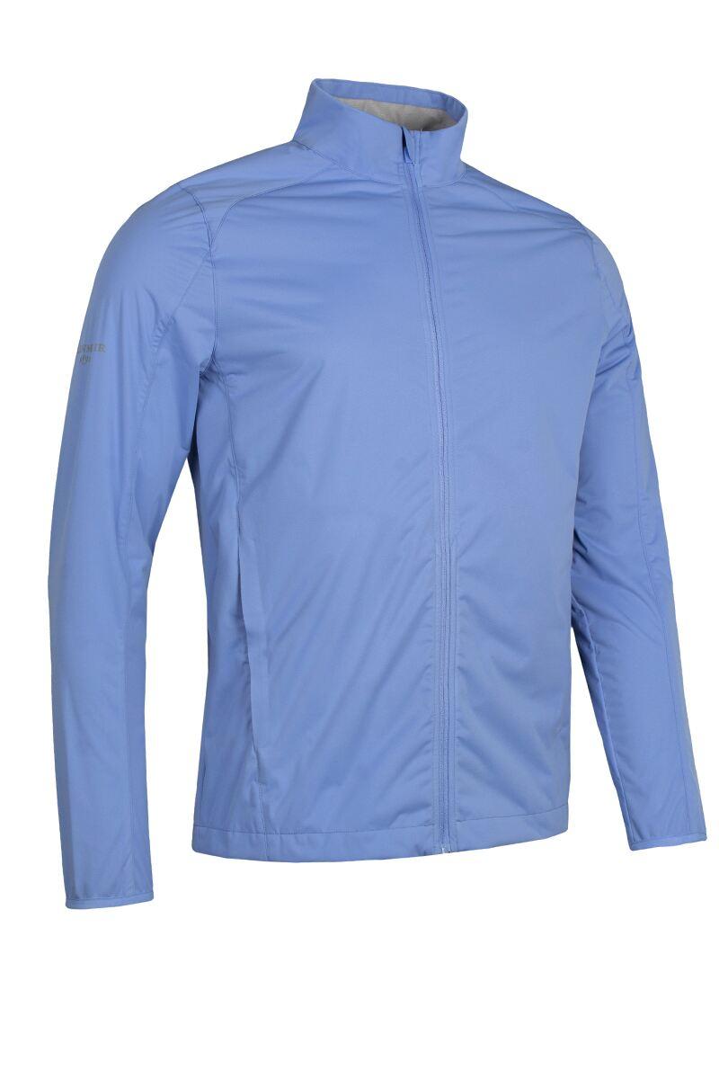 Mens Full Zip Lightweight Stretch Water Repellent Golf Jacket Light Blue S