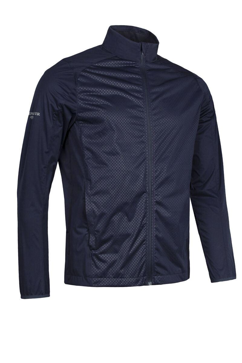 Mens Full Zip Lightweight Stretch Water Repellent Golf Jacket Navy Munro Print S