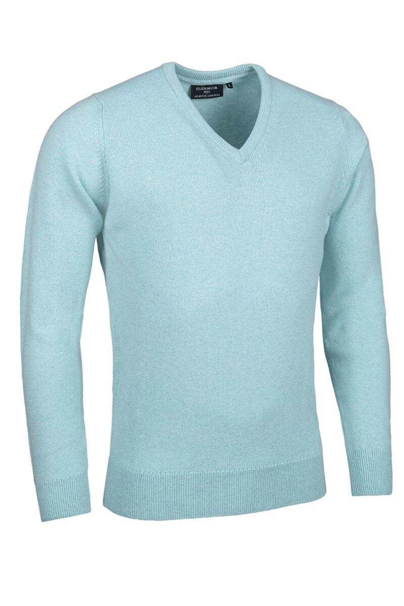 Mens V Neck Lambswool Golf Sweater Paradise Marl S