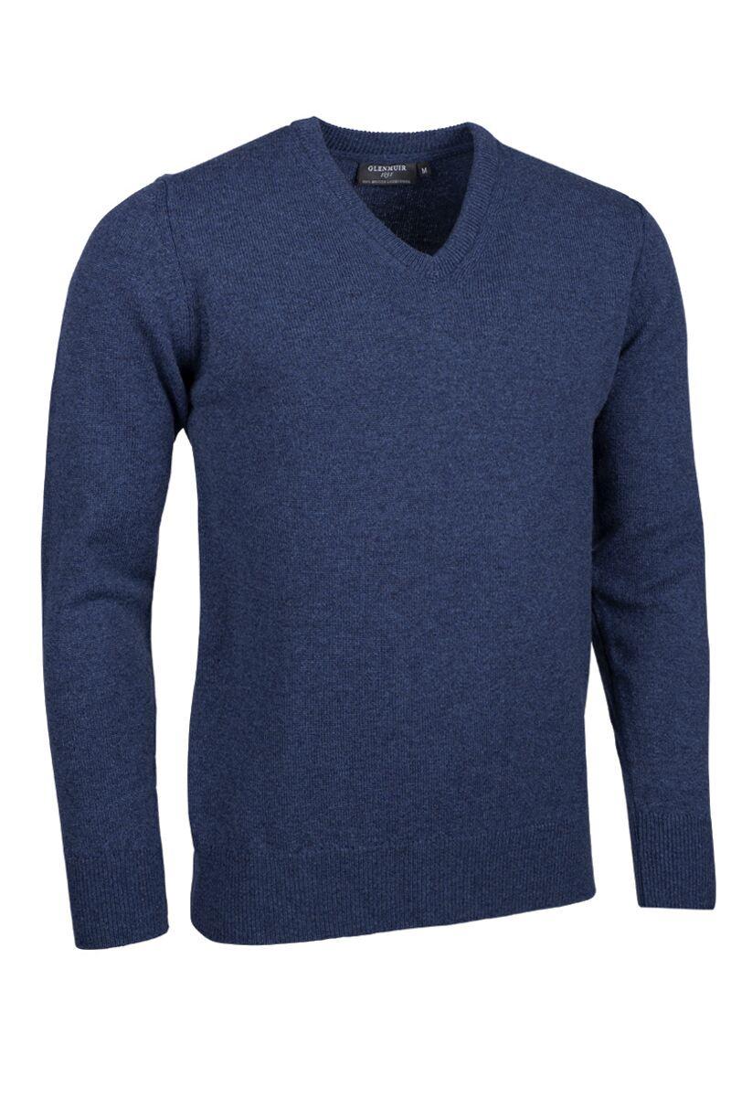 Mens V Neck Lambswool Golf Sweater Rhapsody Marl XL