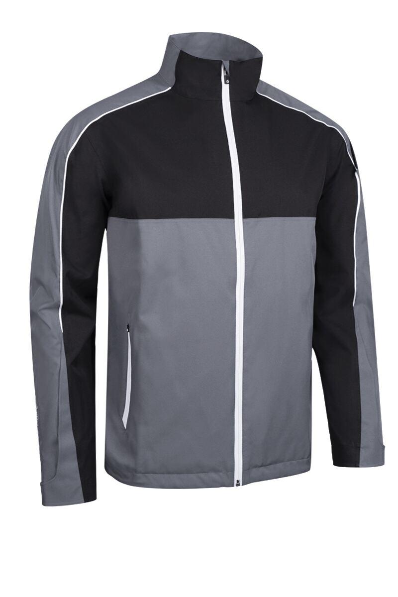 Mens Chest And Sleeve Panel Waterproof Golf Jacket Gunmetal/Black/White S