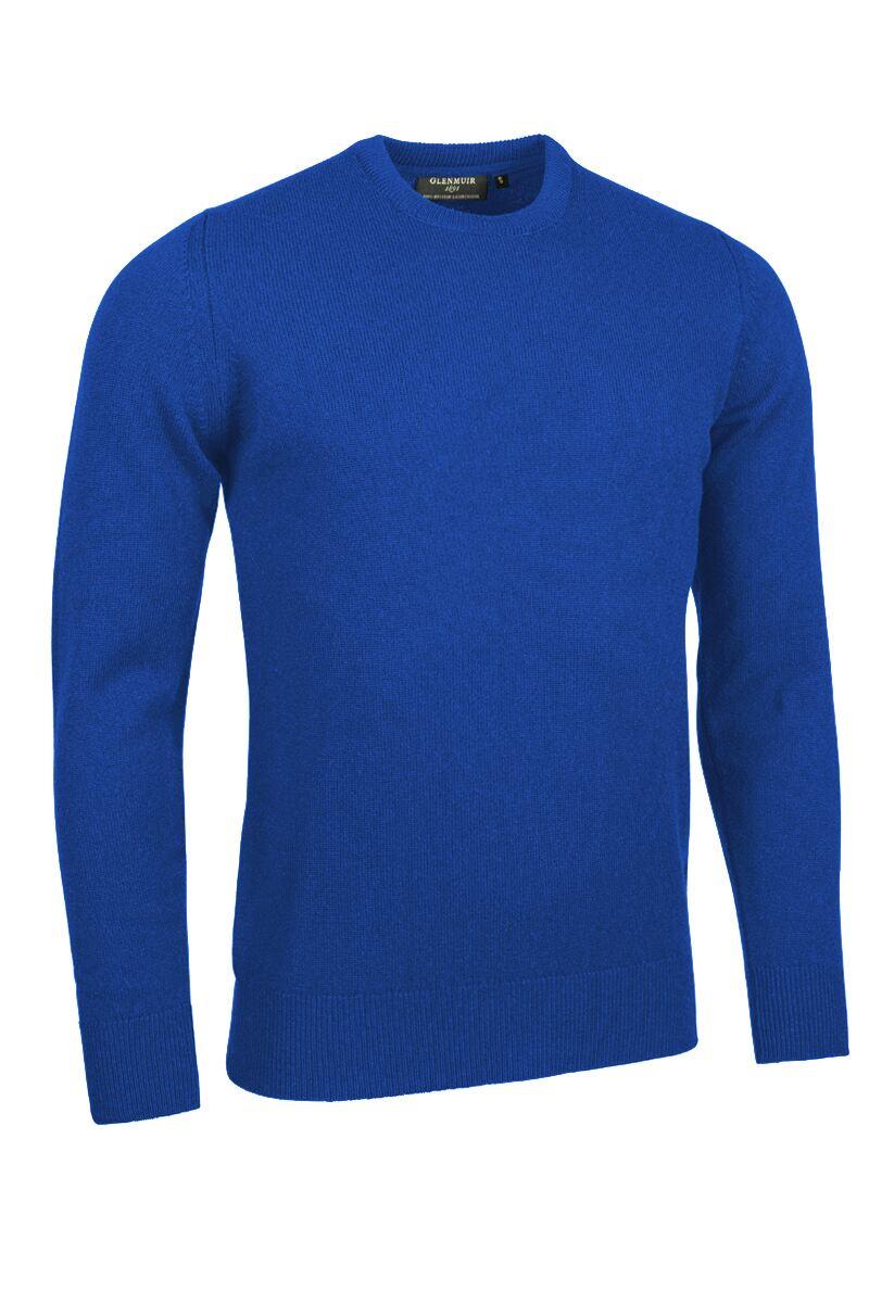 Mens Crew Neck Lambswool Golf Sweater Ascot Blue XL