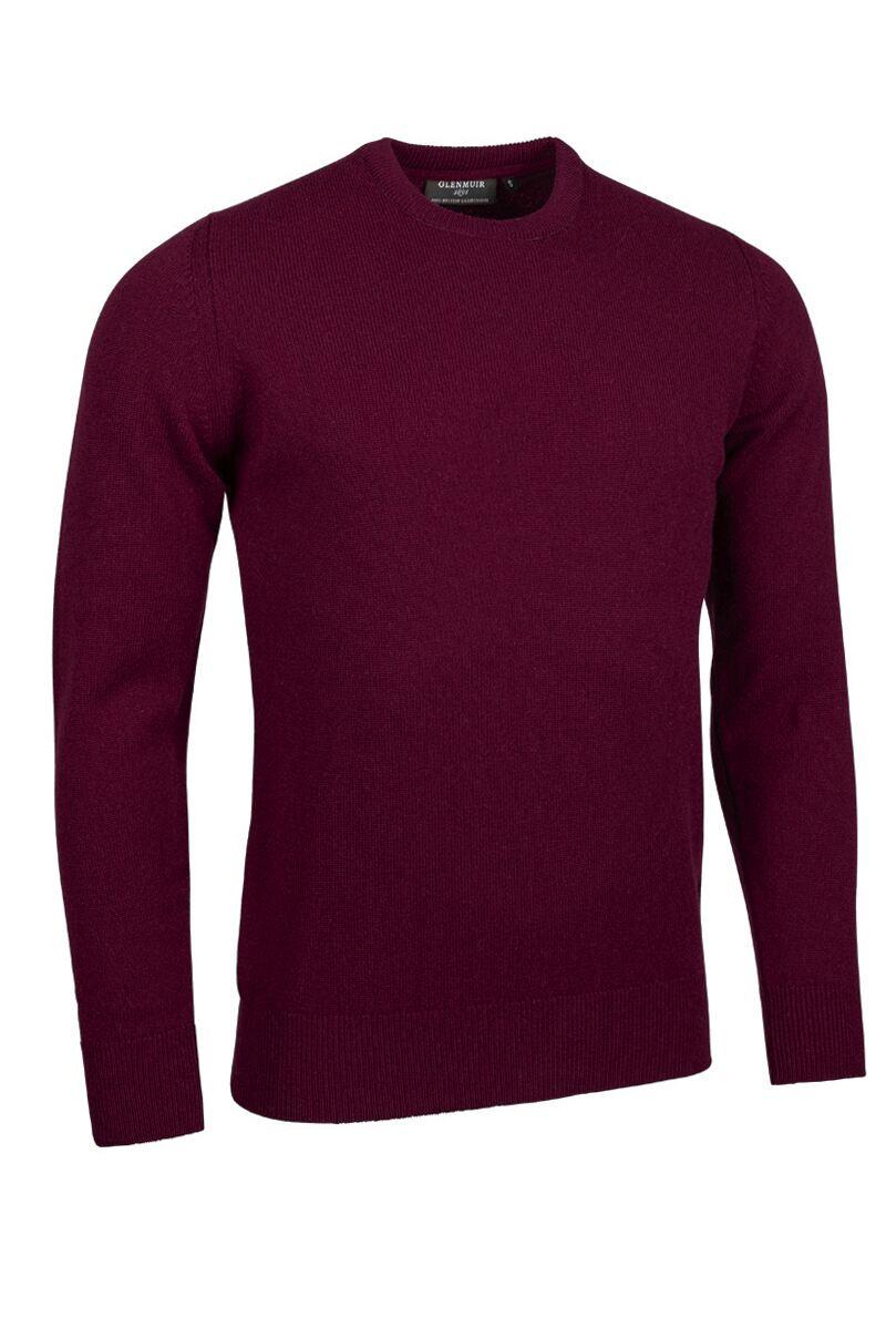 Mens Crew Neck Lambswool Golf Sweater Bordeaux XXL