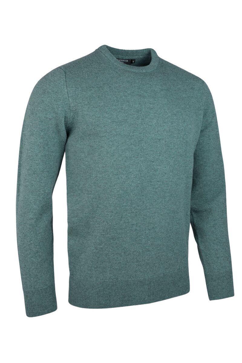 Mens Crew Neck Lambswool Golf Sweater Caspian S