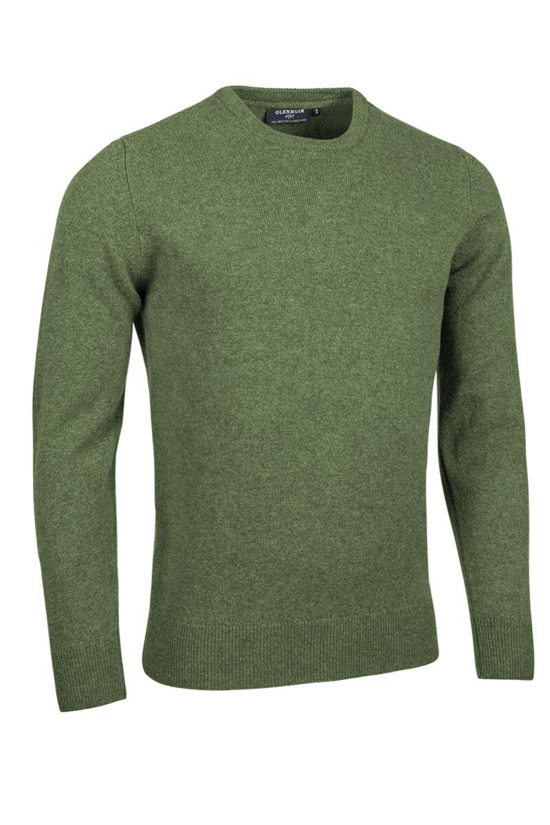 Mens Crew Neck Lambswool Golf Sweater Landscape Marl S