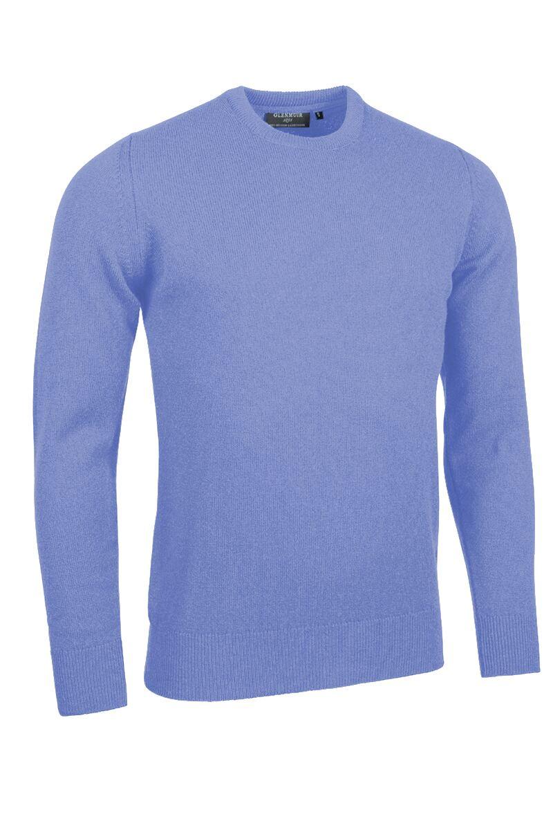 Mens Crew Neck Lambswool Golf Sweater Light Blue S