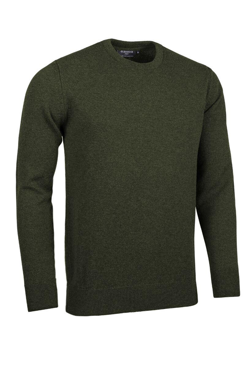 Mens Crew Neck Lambswool Golf Sweater Seaweed Marl XXL