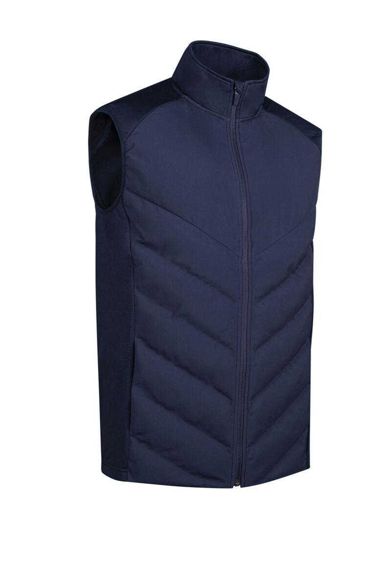 Mens Full Zip Bonded Chevron Padded Performance Golf Gilet Navy S