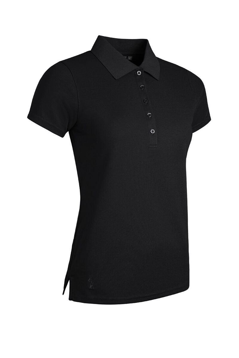 Ladies Performance Pique Golf Polo Shirt Black L