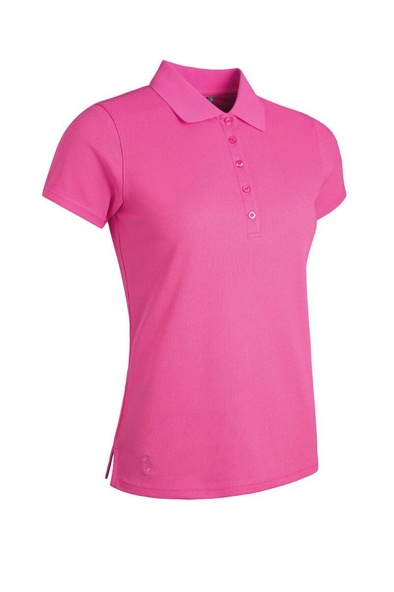 Ladies Performance Pique Golf Polo Shirt Hot Pink S