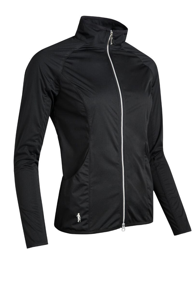 Ladies Zip Front Water Repellent Golf Jacket Black XL