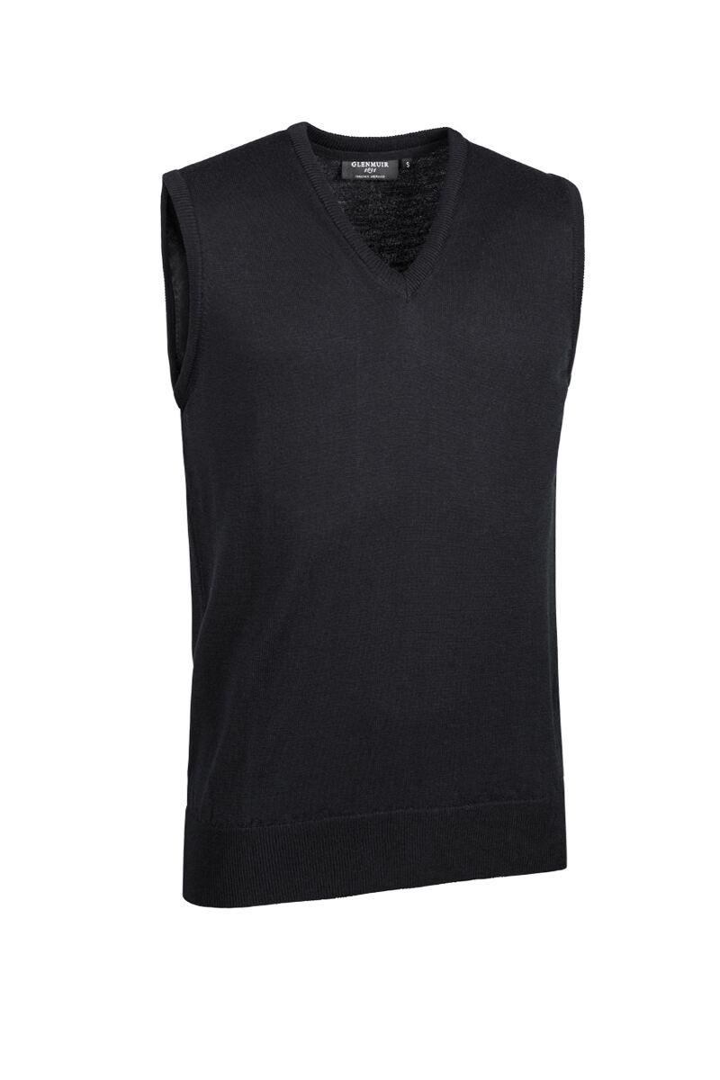 Mens V Neck Merino Wool Golf Slipover Black XL